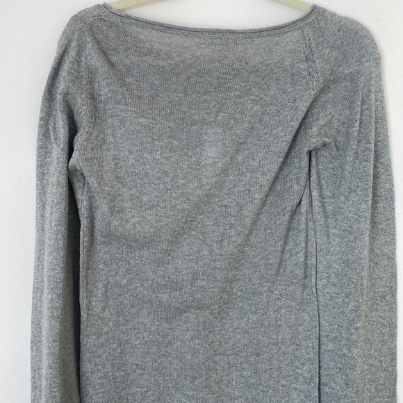 LA Made gray cotton shirred shoulder sweater large NWT - Picture 3 of 6